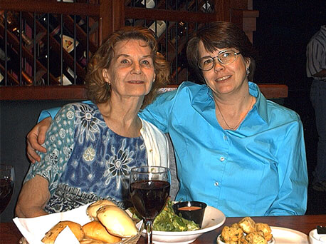 Mom & I at dinner 06